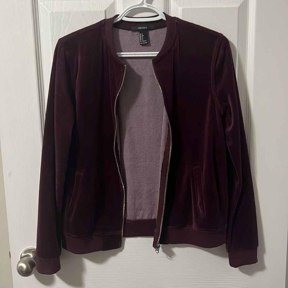 Zip Up Velour Sweater